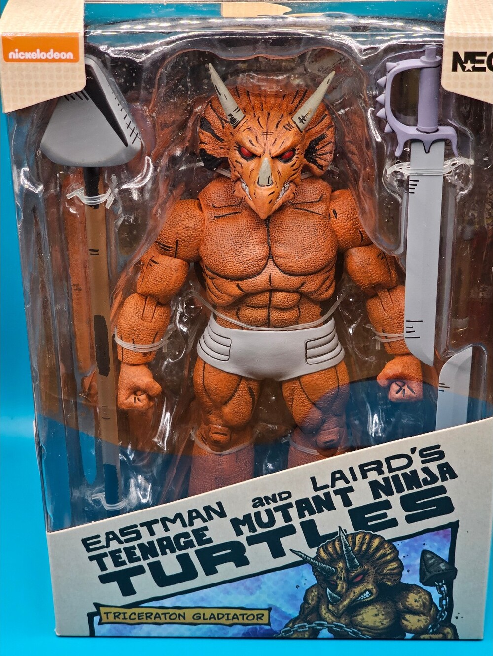 NECA TMNT Triceraton Gladiator Deluxe Mirage Comics Action Figure NIB